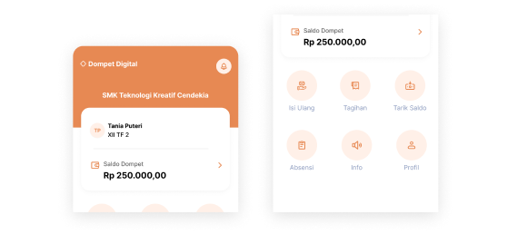School digitalization and digital wallet illustration